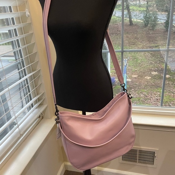 COACH Women's Soft Tabby Leather Hobo Shoulder Bag crossbody purple minimalist - Picture 5 of 15